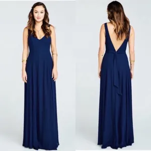 Show Me Your Mumu SMYM Jenn rich navy Maxi Dress NEW XS thumbnail 6