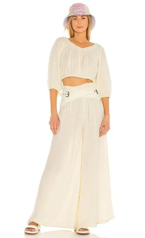 NWT Free People Lou Lou Set in Solitary Star Gauze Top Wide Leg Pants S $168 thumbnail 2
