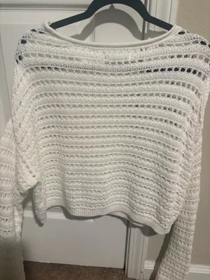 Hollister white sweater thumbnail 2