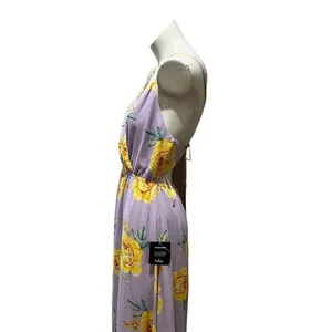 Lulus Lavender Floral Print Backless Maxi Dress Size M Sleeveless V-Neck thumbnail 5
