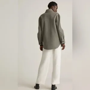 Quince merino wool shirt jacket shacket XS gray thumbnail 2