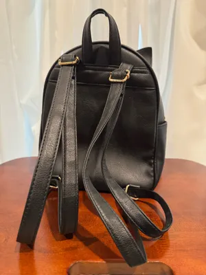 Under One Sky Black Quilted Cat-Ear Faux Leather Backpack thumbnail 3