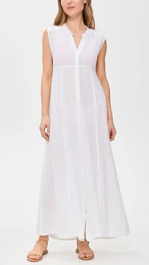 Beach Riot Sandra Midi Dress White Swim Coverup 100% Cotton Coastal Womens Small thumbnail 1