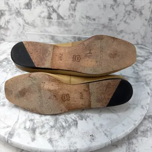 Enzo Angiolini Square Toe Ballet Flat Size 7.5 Camel Tan Leather Double Buckle thumbnail 6