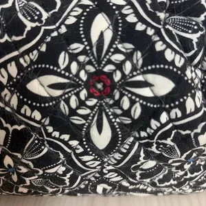 Vera Bradley Barcelona Lock Satchel Black and White Patterned Tote Bag thumbnail 4