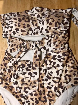 Aerie One Piece Full Coverage Swimsuit Animal Print Medium BNWTS $59.96 thumbnail 5