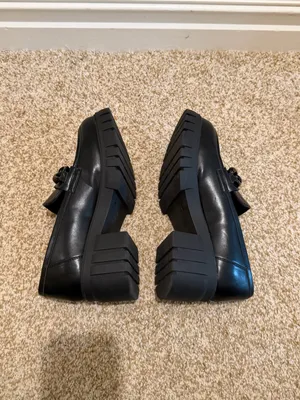 Michael Shannon Black Chunky Emilia Platform Loafers with Chain Detail Size 9 thumbnail 7