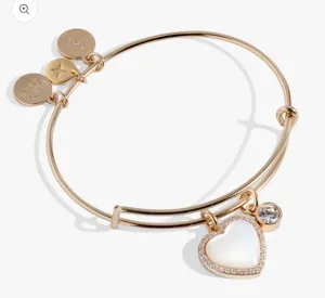 Mother of Pearl Heart Anniversary Bangle thumbnail 1