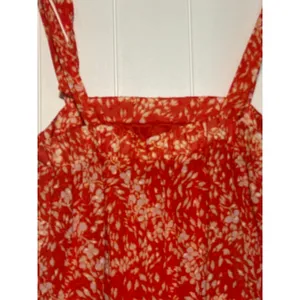 GiGiO Floral Sundress M Orange Smocked Tie Shoulder Ruffle Mini Dress Boho thumbnail 7