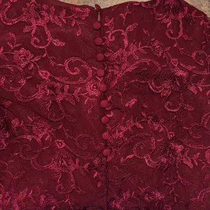 NWT Wedding Dress Gown Dark Romance Whimsigoth Boho Lace Floral Maroon Medium thumbnail 5