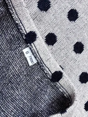 Vintage Polka Dot Knit Wool Blend Pencil Skirt - Size 6 - Tan Black Poka Dots thumbnail 2