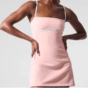 Alo Yoga Airbrush Streamlined Dress Pink Quartz/White XS thumbnail 1