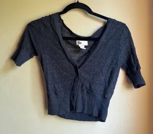 SO Y2K Cropped Crochet Cardigan thumbnail 1