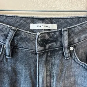 Pacsun Women’s Jeans Mom Distressed Holes 100% Cotton‎ Black Gray Size 23 thumbnail 7