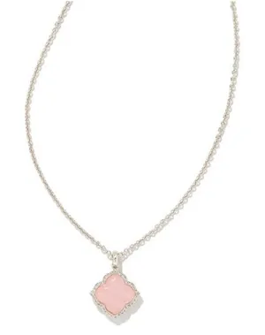 Kendra Scott Mallory Silver Pendant Healing Rose Quartz Necklace thumbnail 1