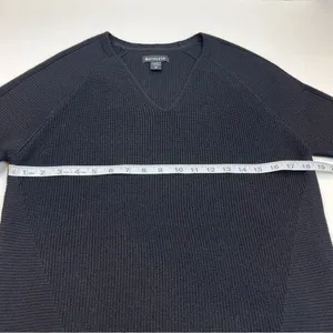 Athleta Women Black Hanover Merino Wool Blend V-Neck Sweater Top Athletic SZ XS‎ thumbnail 6