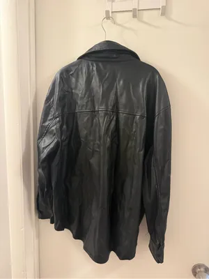 wild fable Black Faux Leather Overshirt Jacket thumbnail 4