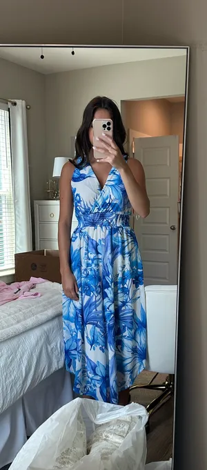 Boutique White and Blue Jumpsuit thumbnail 2