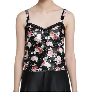 Hot Topic Skull & Flowers Satin & Lace Strappy Tank Top thumbnail 2