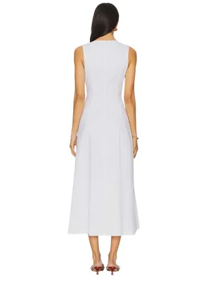 Bardot x REVOLVE Cordelia Linen Midi Dress in Orchid White 2 New Womens thumbnail 2