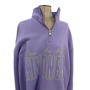 Mayfair Group Choose Kindness Quarter Zip Oversized Lavender‎ Sweatshirt XXL thumbnail 4