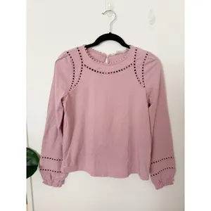Boden Mila Long Sleeve 100% Cotton Eyelet Top Sz 6 thumbnail 2