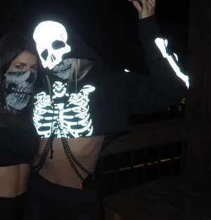 Dolls Kill Skull Cropped Sweatshirt thumbnail 3