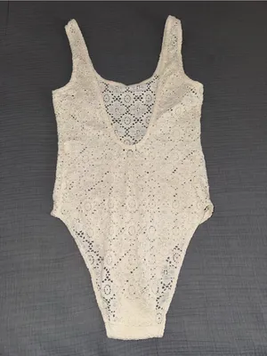 Zara Cream Lace One-Piece Bodysuit thumbnail 3