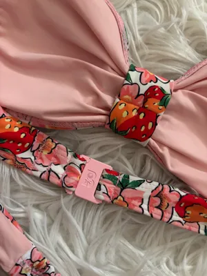 Blackbough Tropical Soul Pink Floral 2-Piece Halter Bandeau Bikini Set S thumbnail 5