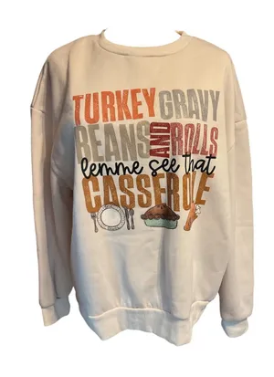 Thanksgiving Sweatshirt.  Women's Size Medium thumbnail 1