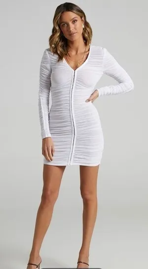 Lioness Garter Mini Dress in White thumbnail 1