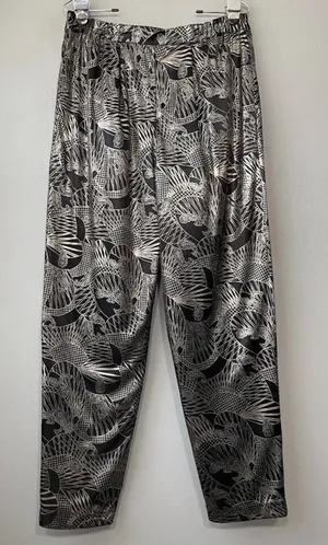 Joyce Pants Size 10 Black Gold Shiny Party Glam Pull on Metallic Harem Club Rave thumbnail 1