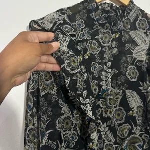 Bailey 44 Viola Floral Ruffle Chiffon Mini Dress Black Multi Size 6 Feminine‎ thumbnail 4