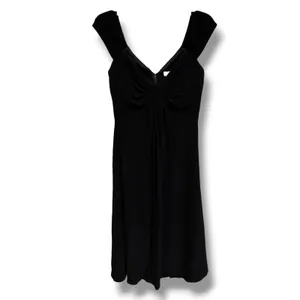 White House Black Market Black Ruched Empire Waist Cocktail Dress Size 2 LBD thumbnail 3