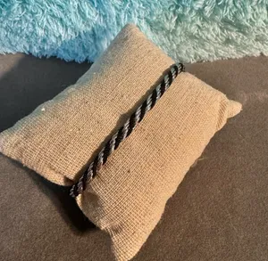 Trifari Black Silver Tone Rope Chain Bracelet thumbnail 3