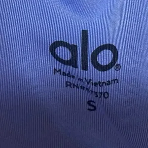 Alo Blue Heathered Sleeveless Strappy Workout Athletic Sports Bra Crop Top Sz S thumbnail 3