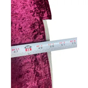 Crushed Velvet Maxi Dress Burgundy Deep VNeck Button Front Gold Sparkle Lining S thumbnail 7