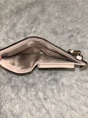 Michael Kors pebbled leather wristlet wallet pinkish tan with gold-tone hardware thumbnail 9
