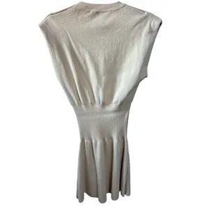 Zara Structured Sleeveless Knit Mini Dress in Cream Size Medium Quiet Luxury thumbnail 4