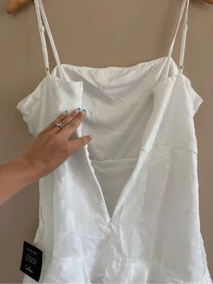 Lulus Days with You White Floral Burnout Ruffled Mini Dress Size Medium Bridal thumbnail 8