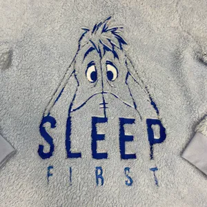 Disney Eeyore "Sleep First" Cozy Fleece Comfort Lounge PJ Shirt Size M thumbnail 2