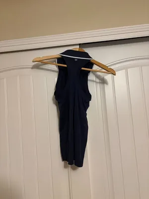 Athleta Momentum Seamless Polo Tank XS Xtra Small Navy Blue Collared Sleeveless thumbnail 3