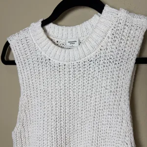 ABERCROMBIE & FITCH Open Knit Sweater Tank Top Vest White Cream Size Small thumbnail 3