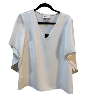 Joseph Ribkoff Short Bell Sleeve blouse White‎ Size 4 Minimalist Capsule thumbnail 1
