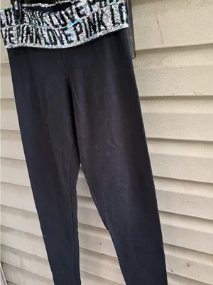 PINK Victoria's Secret Black Leggings with Sequin 'LOVE PINK' Waistband thumbnail 9