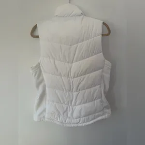 GAP White Quilted Puffer Vest with Neon Pink Trim thumbnail 7