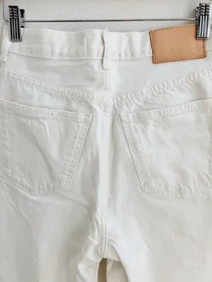 Zara The Bliss Straight Jeans Size 2 Color White Distressed Y2k thumbnail 11