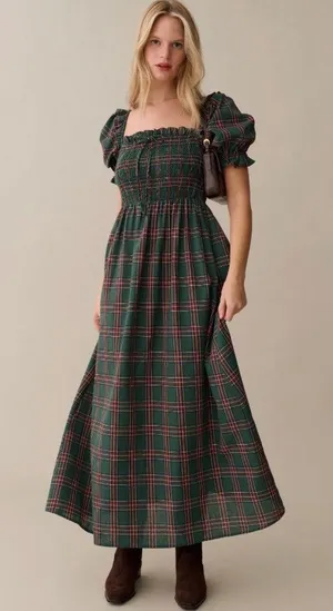 Few Moda x Carly A. Riordan Matilda Plaid Maxi Dress Sz. S thumbnail 1