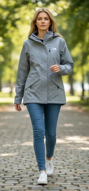 North‎ Face DryVent Women Lt Blue Waterproof Hooded Rain Jacket Small P Gorpcore thumbnail 1