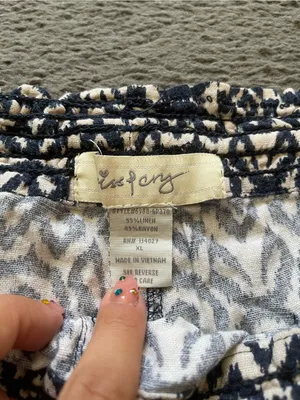 Patterned Navy and White Drawstring Athletic Shorts Size XL thumbnail 3